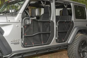 Jeep Gladiator Tube Door Covers - Rear - Rugged Ridge - Fortis - Black - `20-`22